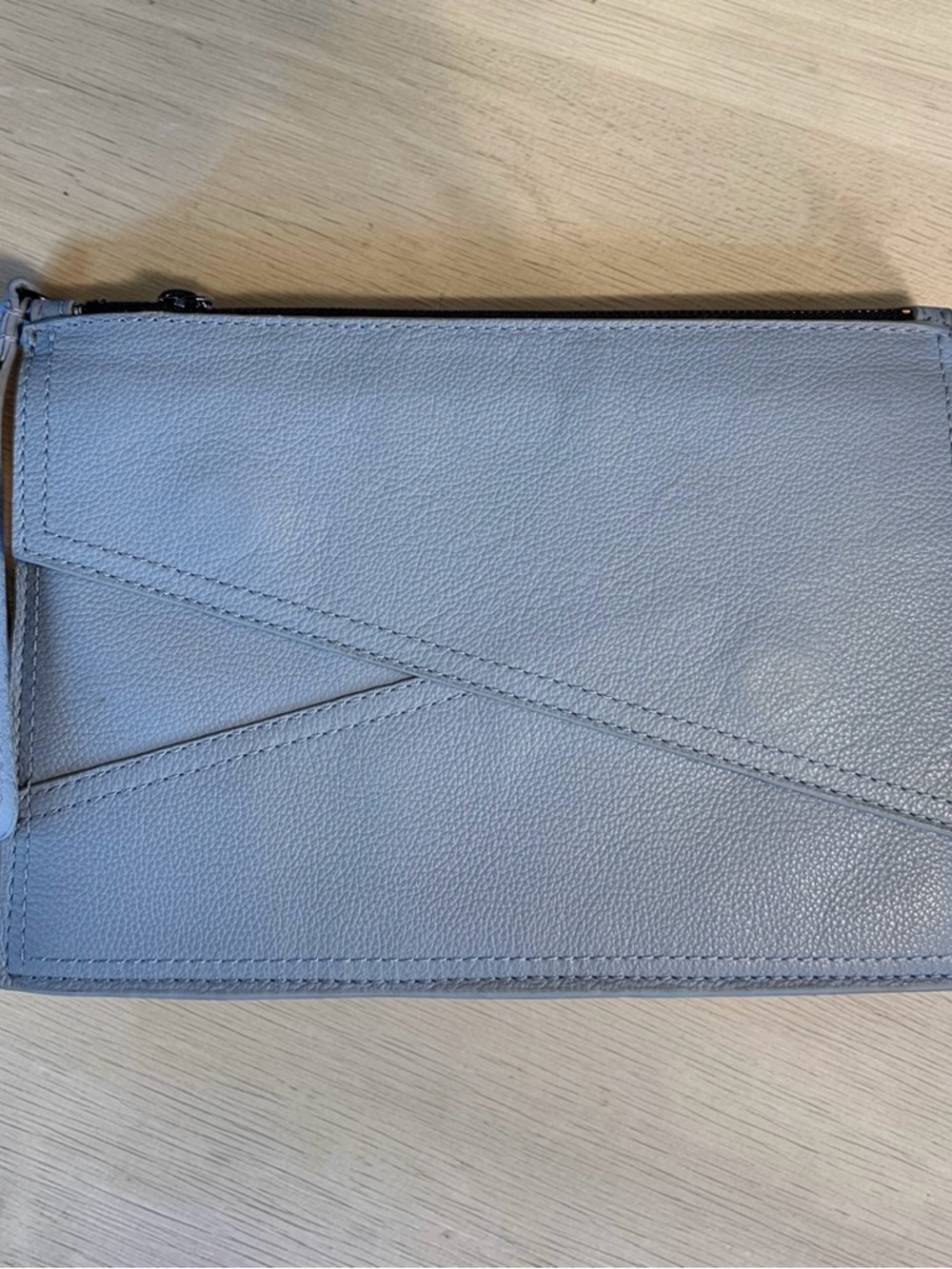 Botkier New York Light Blue Pebbled Leather Wristlet Pouch‎ Clutch